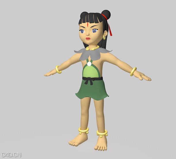 动画形象哪吒三太子c4d模型