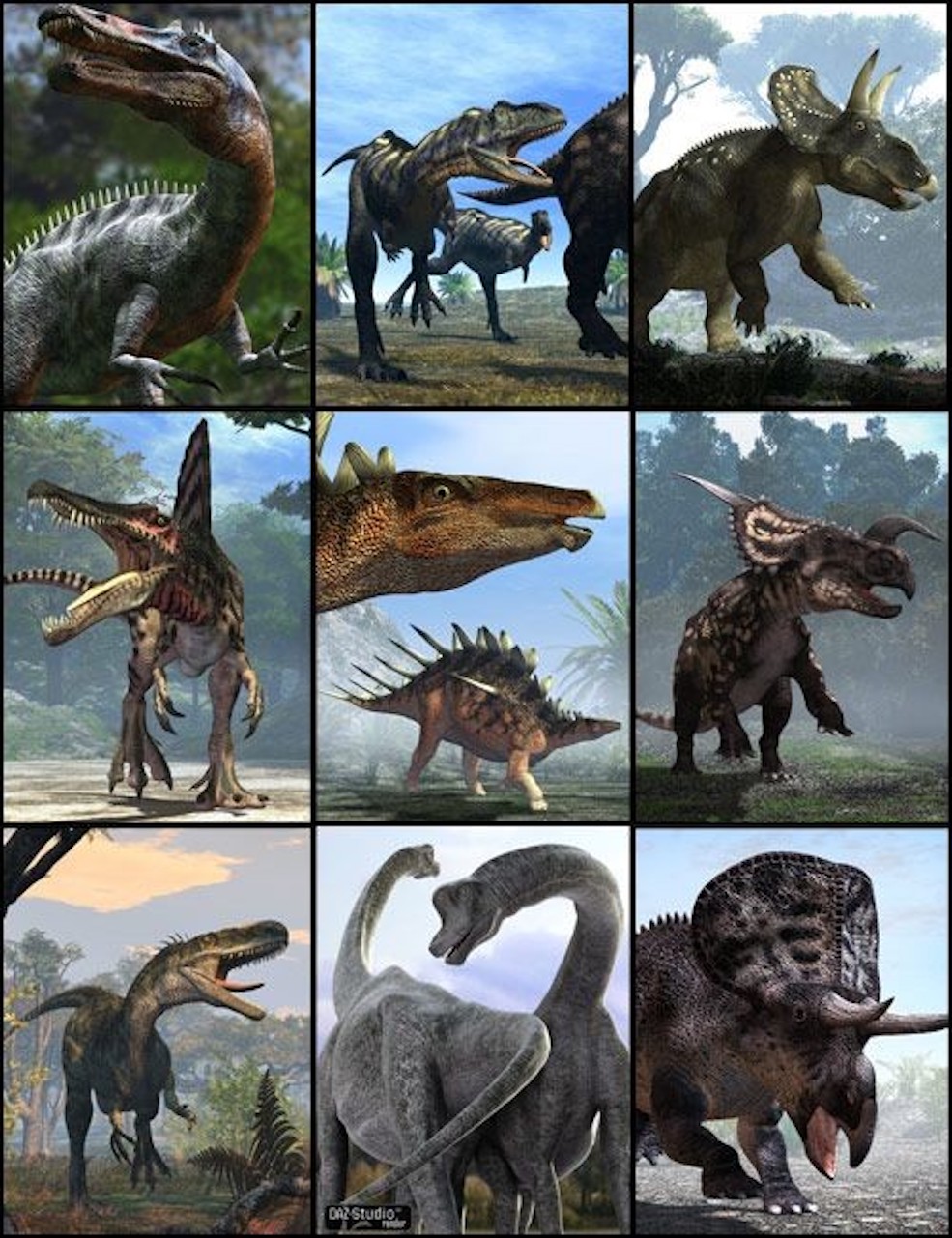 34个恐龙c4d模型(含绑定动画) all dinosaurs 3d model .