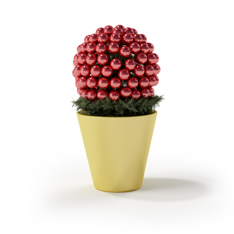 圣诞节装饰品：红色圆球盆景装饰C4D模型 Christmas decorations 3D model - C4D之家 - RENDERS  53.jpg