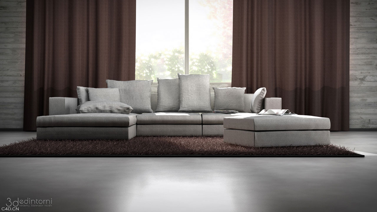 客厅沙发C4D渲染 Living room sofa - C4D之家 - Molteni_turner_3.jpg