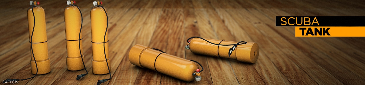 旅行C4D模型合集 Travel Pack（LIB4D） - C4D之家 - The-Pixel-Lab-C4D-Model-Cinema-4D-Scuba-Tank.jpg