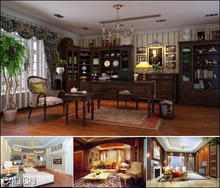 欧式客厅3D模型（MAX） European Living Room - C4D之家 - decc4da1127bf1c12b5de5d6a07944f1.jpg