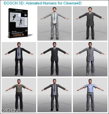 C4D人物模型合集（动画绑定）DOSCH DESIGN – 3D: Animated Humans for Cinema4D - C4D之家 - ce0a72f69682ad2a3a6fe64c4b1999fc.jpg