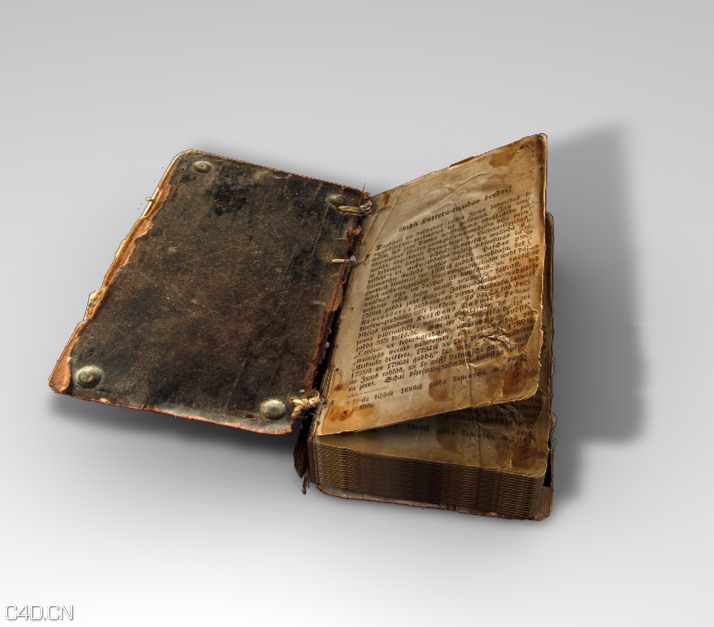 破旧经书C4D模型 un libro antico creato con cinema 4d r11 - C4D之家 - cinema4d_ 2014-12-18 23.01.35.jpg