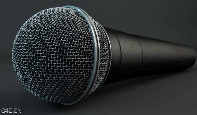 麦克风/话筒C4D模型 Microphone 3D model - C4D之家 - Mikro_0006_011-670x390.jpg