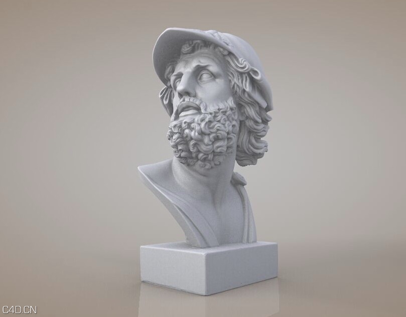 荷马半身雕像C4D模型 Homer statue - C4D之家 - cinema4d_ 2015-09-22 21.40.36.jpg