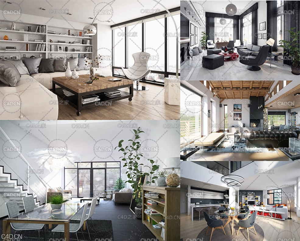5套现代家居室内场景3D模型 Evermotion - Archinteriors vol 51（MAX模型） - C4D之家 - 1.jpg