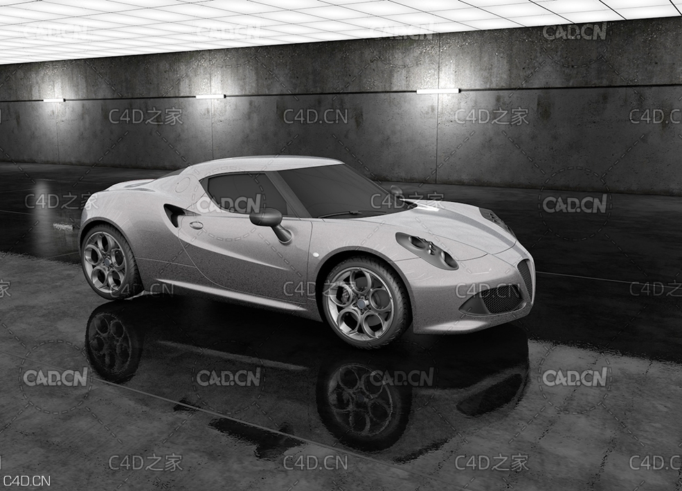 灰色汽车 跑车C4D模型 silver sports car default renderer Decors & 3D Models - C4D之家 - 5c935f1facabe.jpg