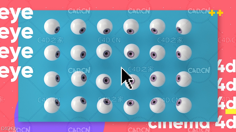 眼球旋转动画工程 Dynamic Targeted Eyes in Cinema 4D - C4D之家 - Eye_20Thumb.jpg