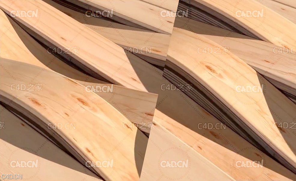 C4D木板木条波浪抖动动画制作教程 WOOD WAVES - LOOP (Cinema 4D Tutorial)