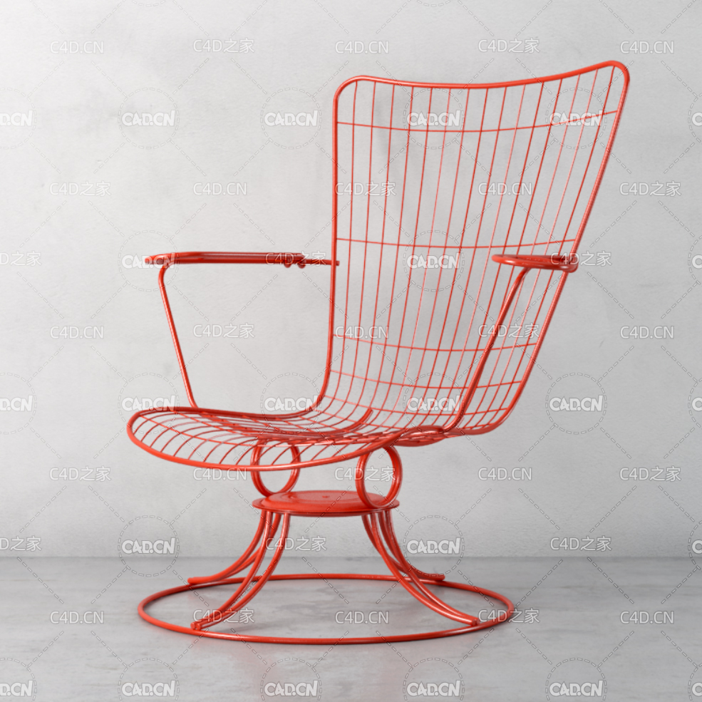 铁艺编织椅懒人椅C4D模型 chair 3d model