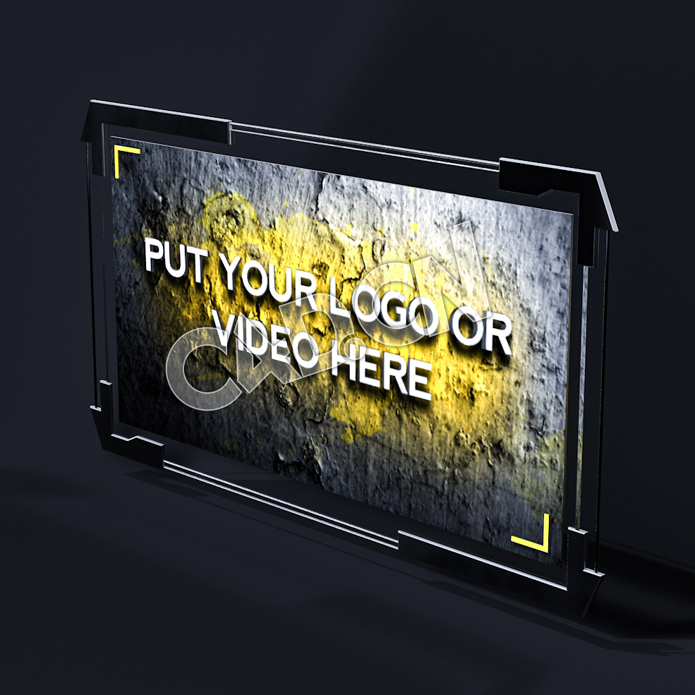 C4D电视广播装饰视频框模型 Clean-Glass-Board