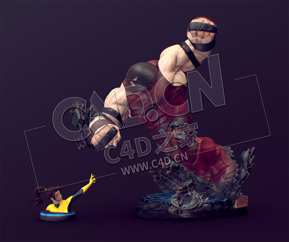 C4D挥舞拳头的巨人卡通游戏角色模型 ssjuggernautkitty - C4D之家 - 64.jpg