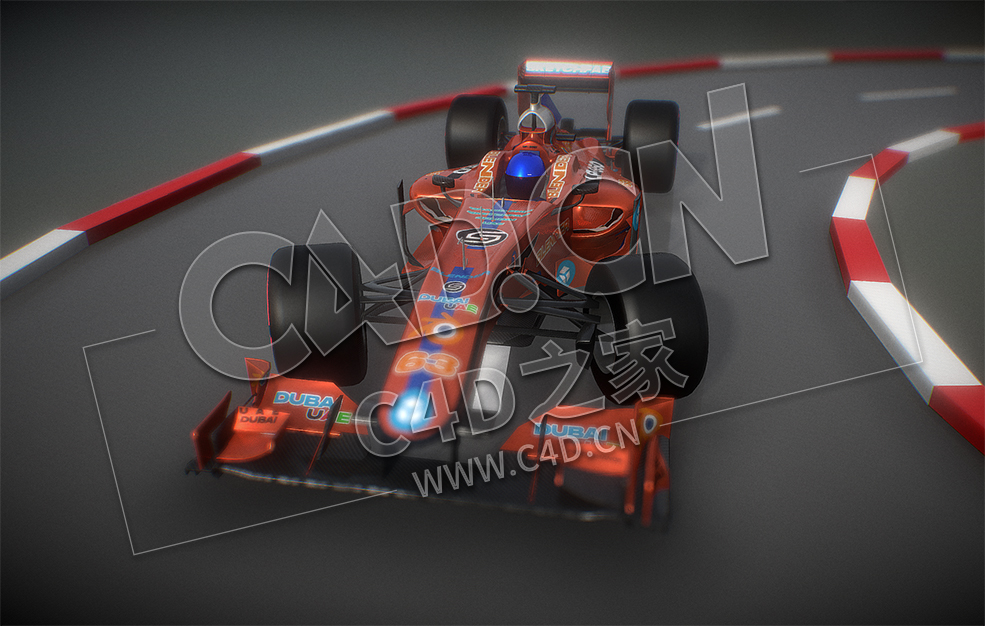 C4D F1赛car模型 SDC F1 SKETCHFAB ANIMATION