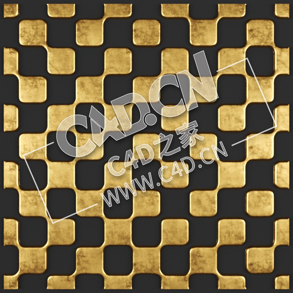 C4D像素方块浮雕墙背景墙装饰图案模型_89 Stucco - C4D之家 - 89.jpg