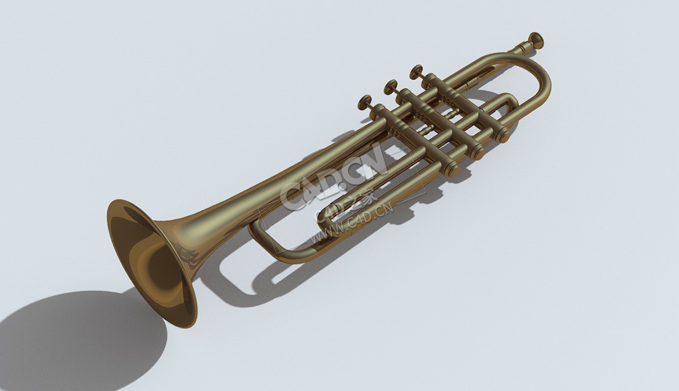 小号小喇叭C4D模型下载 Trumpet 3d model - C4D之家 - 18-Trumpet.jpg