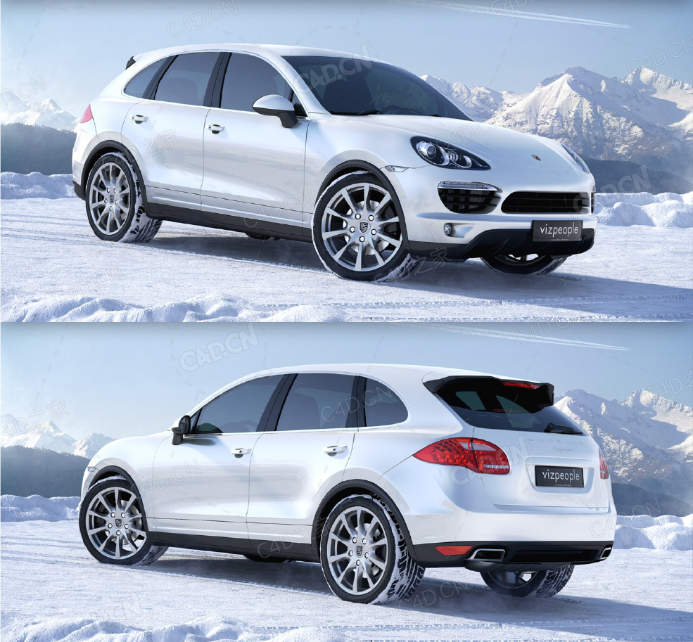 保时捷卡宴汽车C4D模型 Porsche Cayenne - C4D之家 - 03.jpg