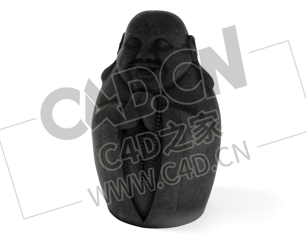 弥勒佛陶俑雕像古代饰品C4D模型下载 - C4D之家 - 11.png