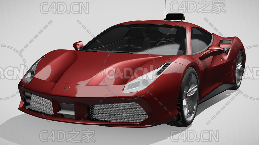 法拉利gtb488出租车C4D汽车模型下载 - C4D之家 - 162.jpg
