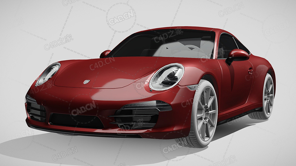 保时捷911卡雷拉敞篷跑车991-2016款C4D汽车模型下载 - C4D之家 - 698.jpg