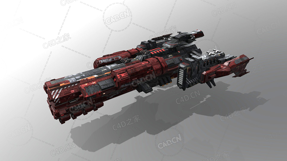 C4D无畏号太空舰飞船科幻飞行器太空船外星战舰模型Dreadnought MB1 - C4D之家 - 22.jpg