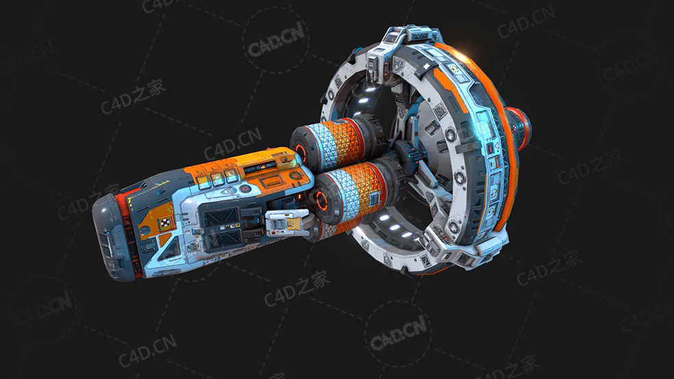 C4D科幻驱动船空间战太空基地方舟模型Sci Fi Warp Drive Ship EX6 - C4D之家 - 86.jpg
