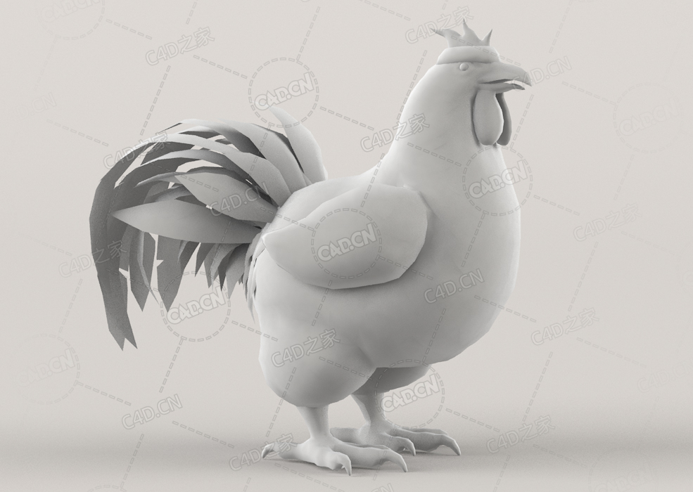 公鸡模型cock - C4D之家 - C4D.jpg