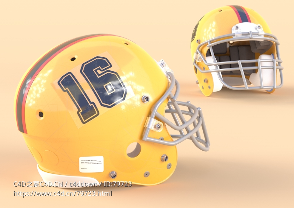 橄榄球头盔Football Helmet - C4D之家 - c4d.jpg
