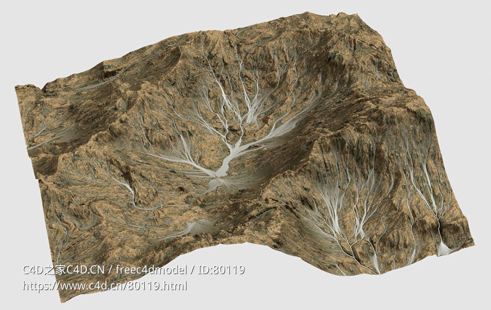 黄色石头深沟地形Bladehill Terrain - C4D之家 - 4.jpg