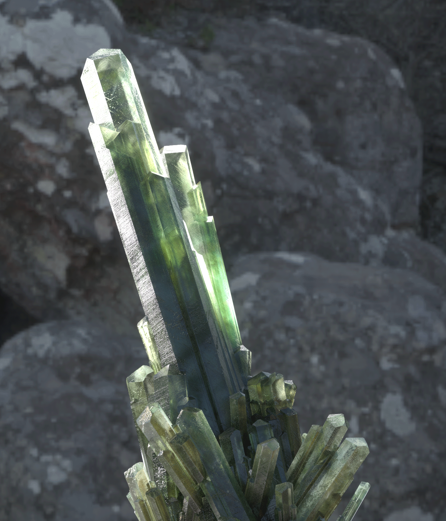 材质练习-水晶材质（青色） - C4D之家 - 青水晶.png