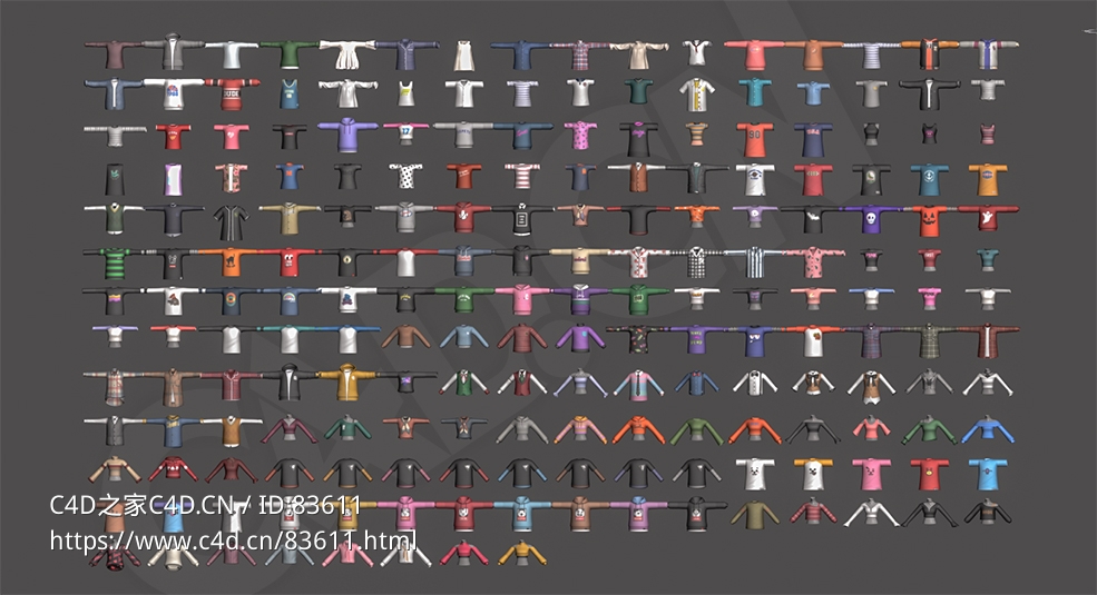 200套卡通衣服运动衣上衣模型合集clothes - C4D之家 - TOP01.jpg