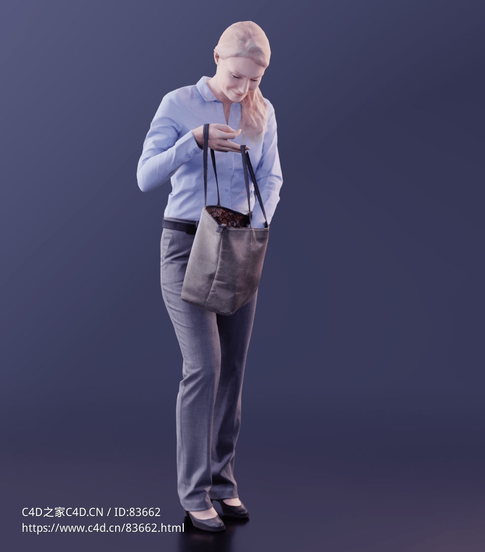 三维扫描写实人物从包里翻找的国外金发美女 - C4D之家 - 106.jpg