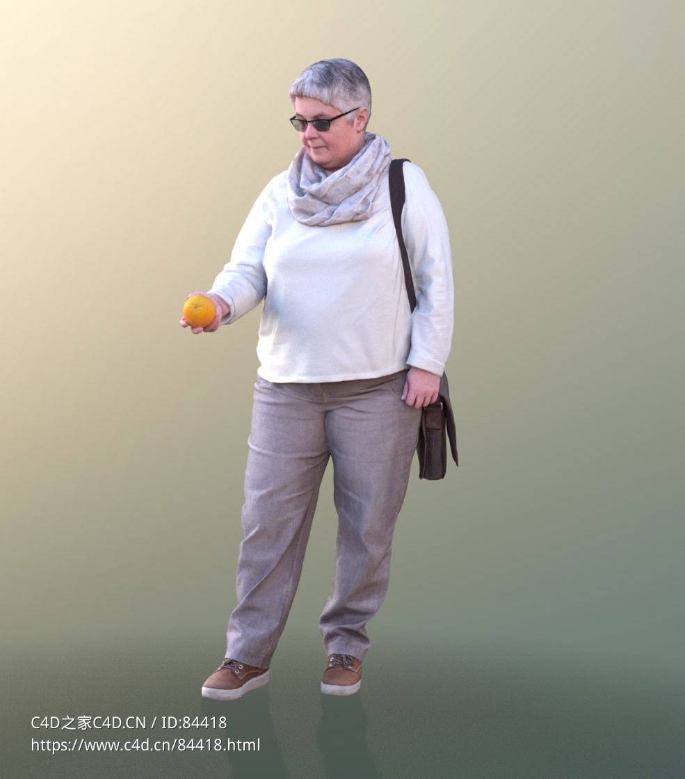 三维扫描写实人物手拿桔子的国外大妈 - C4D之家 - 339.jpg