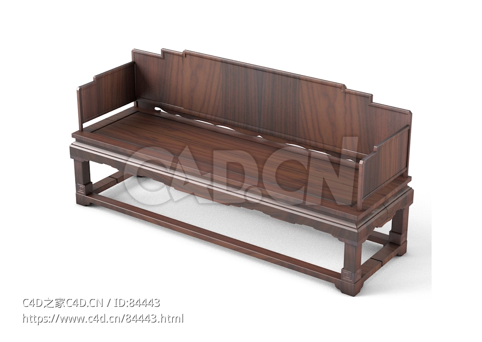 明清风格罗汉床中式古典家具 - C4D之家 - 100.jpg