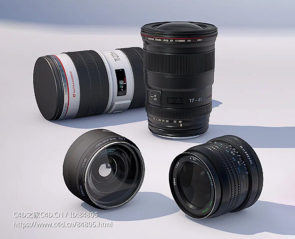 佳能单反相机镜头包3D Model DSLR Camera Lens Pack Canon - C4D之家 - Free-3D-Model-DSLR-Camera-Lens-Pack-Canon-21.jpg.jpg