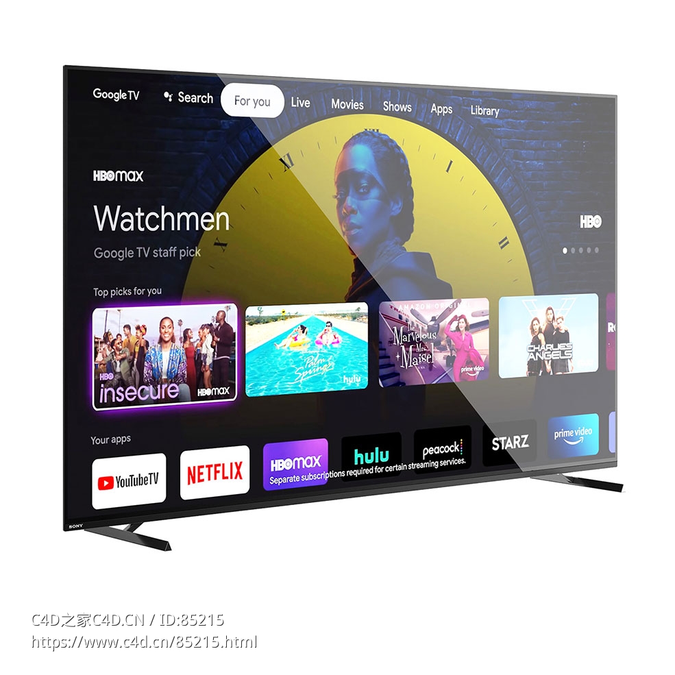 超高清4K智能电视2022高端电视（索尼品牌）3D模型素材下载Ultra HD 4K Smart TV 2022 - C4D之家 - 0091.jpg