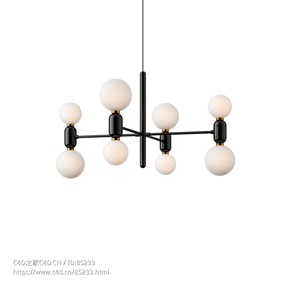 阿巴斯吊灯4灯吊式照明（Parachilna品牌）3D模型素材下载Aballs Chandelier 4 by Para - C4D之家 - 0109.jpg