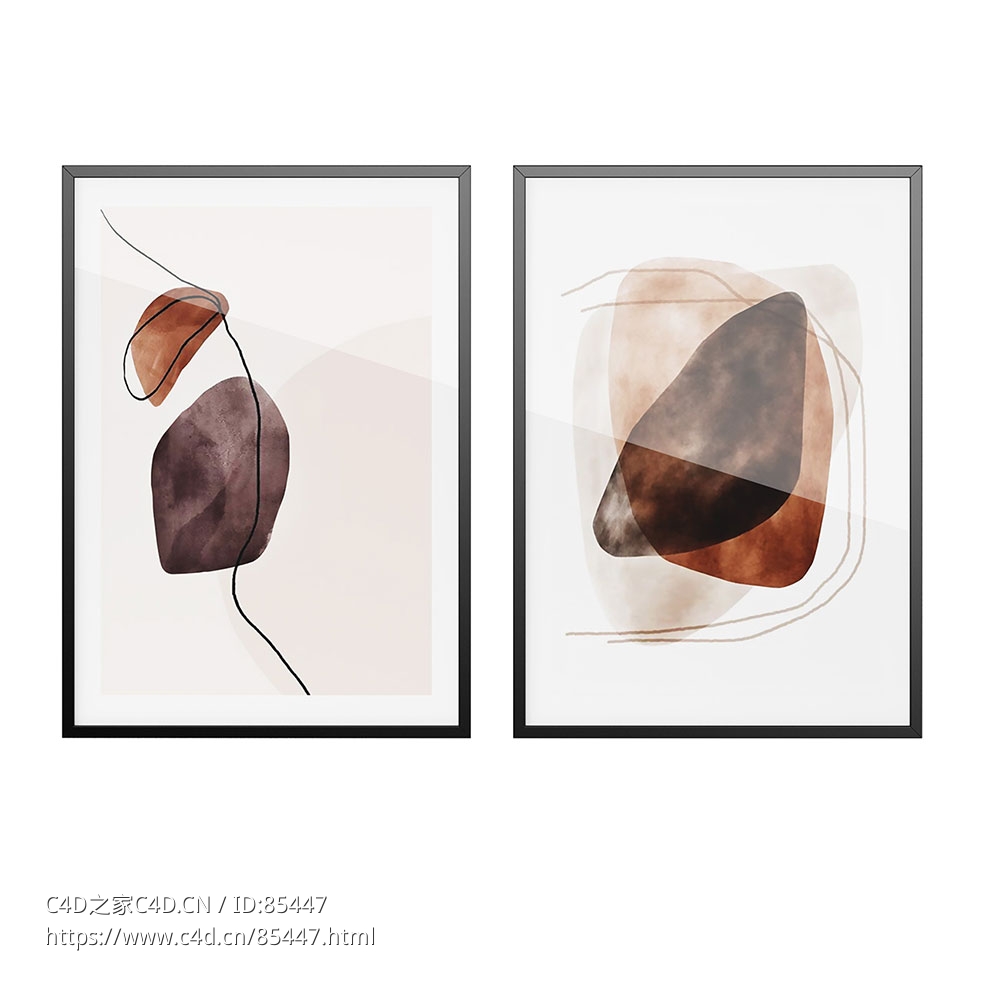 水彩形状艺术海报装饰画3D模型素材下载Art Prints Water Color Shapes Poster by Dese - C4D之家 - 0289.jpg
