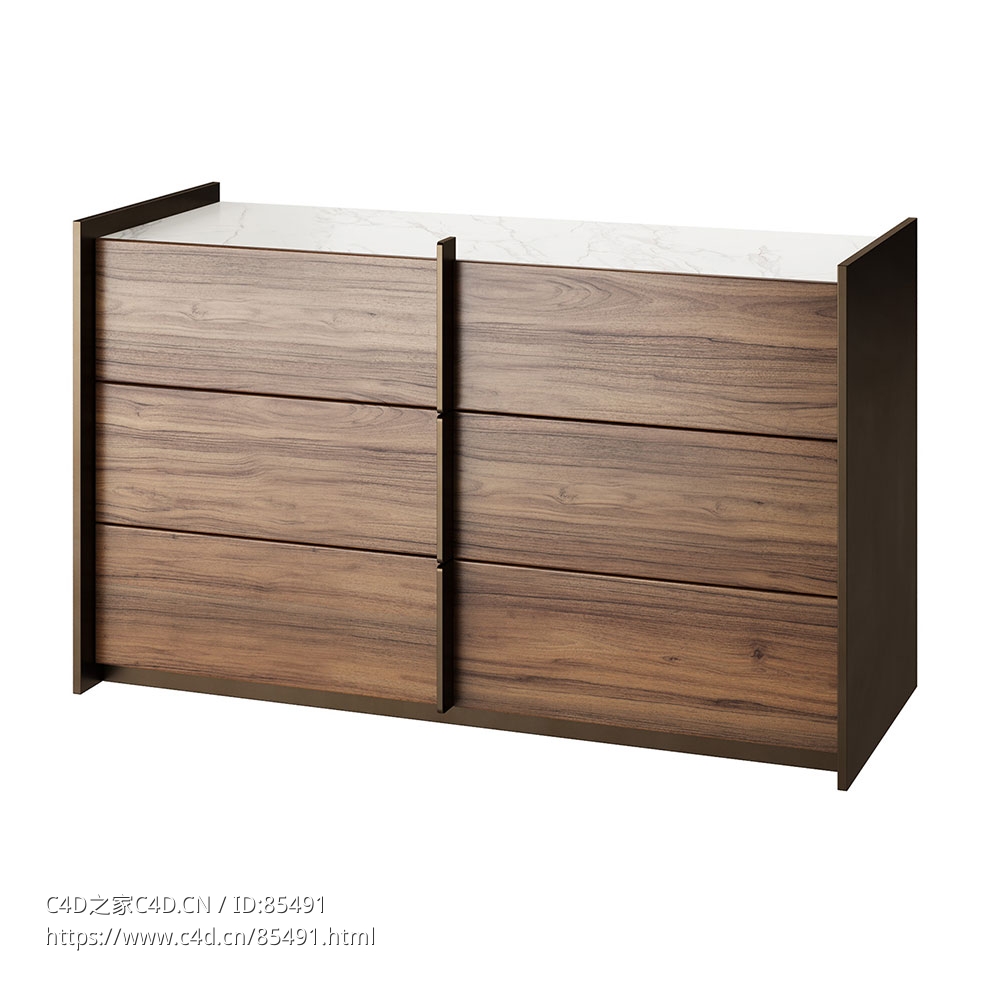 奥雷奥抽屉柜博纳多品牌储物柜3D模型素材下载Aureo Drawer Chest by Bonaldo - C4D之家 - 0333.jpg