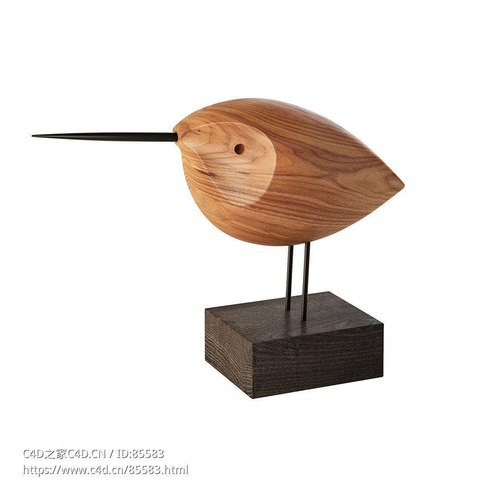 Warm Nordic警觉鸻鸟装饰品3D模型素材下载Beak Bird Awake Snipe Decoration by Warm - C4D之家 - 0409.jpg