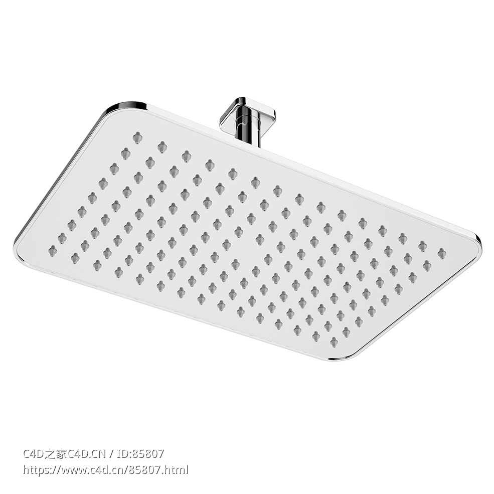 劳芬222x342毫米方形嵌入式花洒3D模型素材下载Ceiling Square Rain Shower Head 222 x - C4D之家 - 0633.jpg