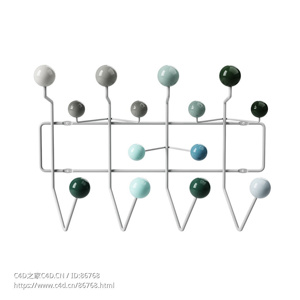 多彩挂球衣架Vitra品牌家具3D模型素材下载Hang It All Coat Rack by Vitra - C4D之家 - 1281.jpg