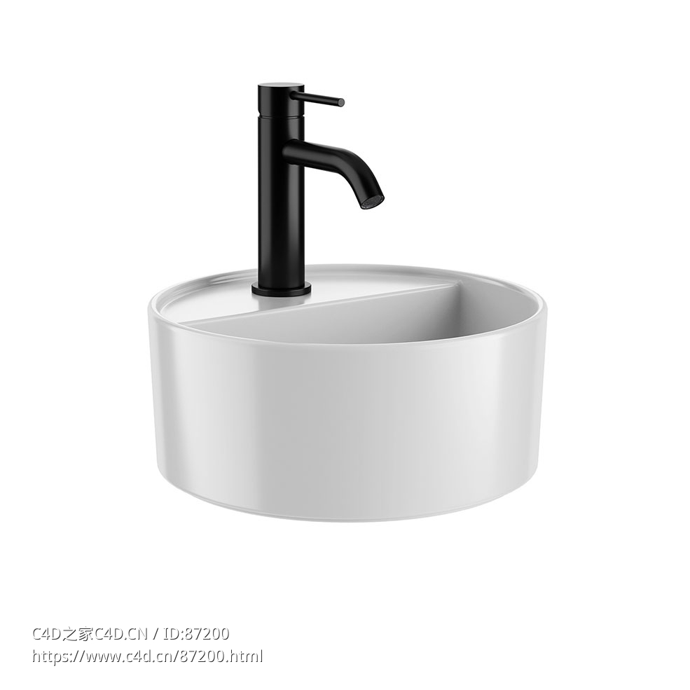 小型圆形台上盆洗手盆3D模型素材下载Les Petites Round On-top Washbasin by Cielo - C4D之家 - 1622.jpg
