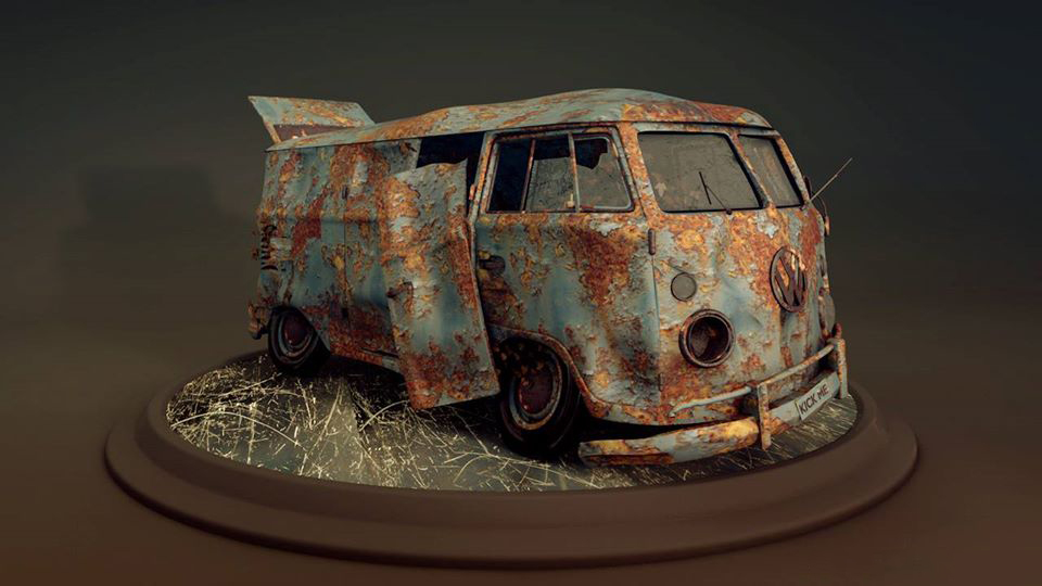 C4D铁锈颓废材质包预设 RUSTY METAL, OLD WOOD, BROKEN GLASS.