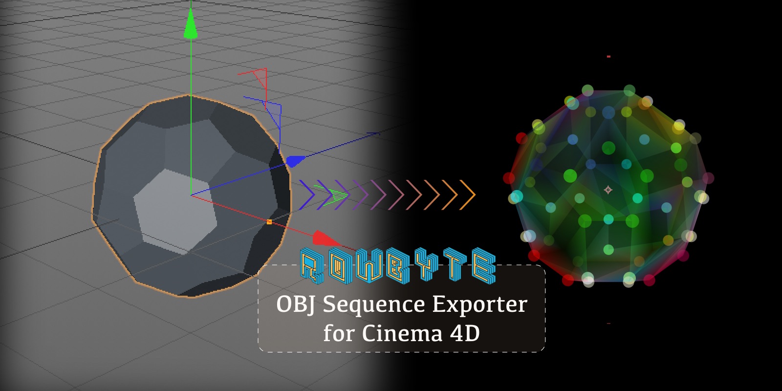 C4D插件:三维obj序列动画导出插件Plexus OBJ Sequence Exporter for Cinema 4D 免... - C4D之家 - obj_seq_2x.jpg