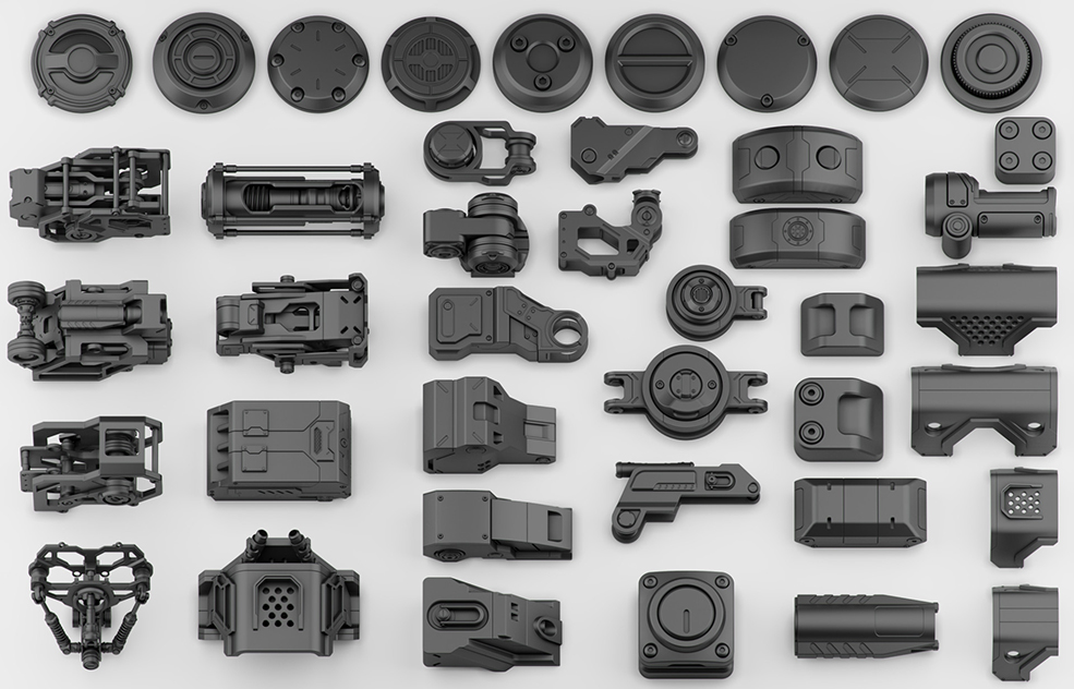 150多件硬面机械结构模型合集 Hard Surface Kitbash Vol.1 - C4D之家 - oleg-ushenok-kitbash-01.jpg