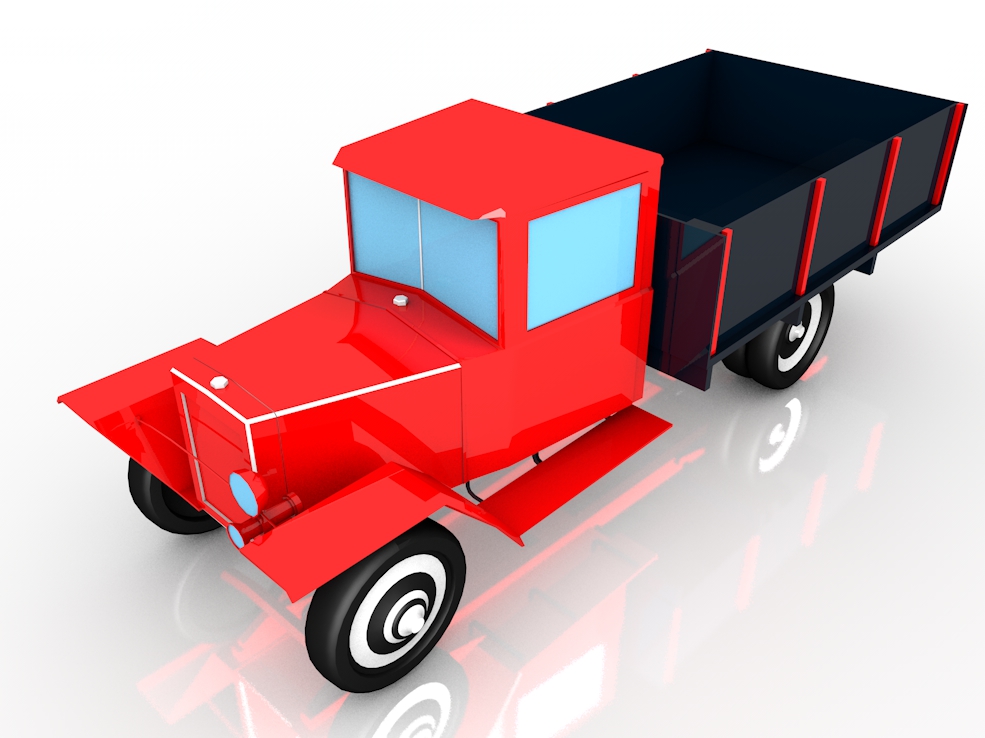 C4D低面多边形卡车模型 Truck - C4D之家 - C4D.jpg