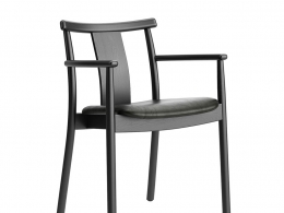 墨丘利餐椅带扶手软包版 (餐椅)3D模型素材下载Merkur Dining Armchair Upholstered by