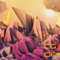C4D做低面多边形地形 CINEMA 4D – CREATING ABSTRACT LOW-POLY LANDSCAPES