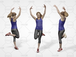 跳舞的小女孩3D扫描模型 3D Ema Sportswear Kid Teenage Girl Dancing